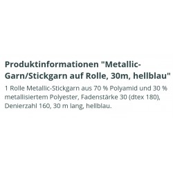 Stickgarn Metallic hellblau