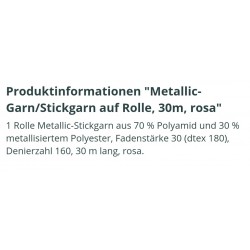 Stickgarn Metallic rosa