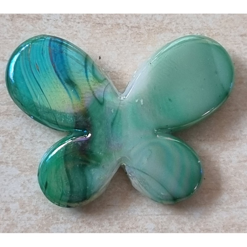 Kunststoff Perle Schmetterling grün/regenbogen