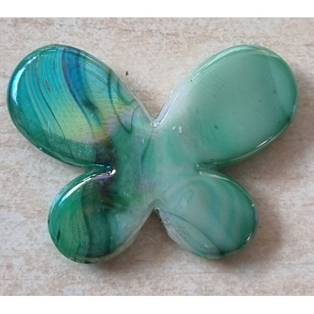 Kunststoff Perle Schmetterling grün/regenbogen