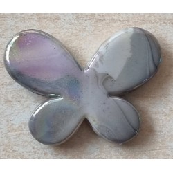 Kunststoff Perle Schmetterling grau/regenbogen