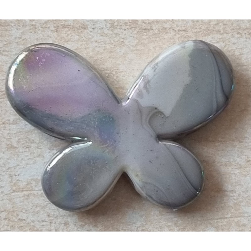 Kunststoff Perle Schmetterling grau/regenbogen