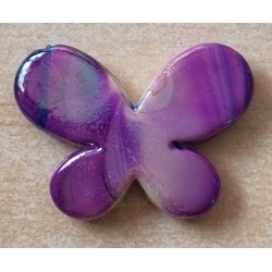 Kunststoff Perle Schmetterling magenta/regenbogen