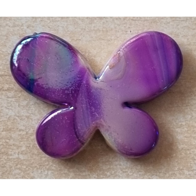 Kunststoff Perle Schmetterling magenta/regenbogen