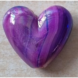 Kunststoff Perle Herz magenta/regenbogen