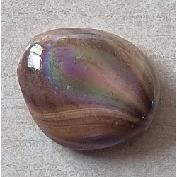 Kunststoff Perle Nugget braun/regenbogen