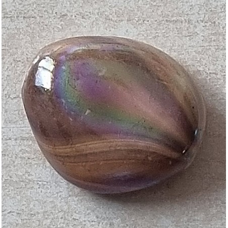 Kunststoff Perle Nugget braun/regenbogen