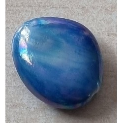Kunststoff Perle Nugget blau/regenbogen