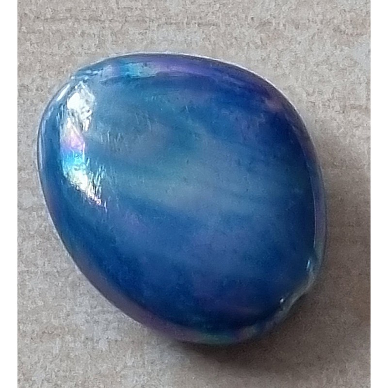 Kunststoff Perle Nugget blau/regenbogen