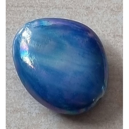 Kunststoff Perle Nugget blau/regenbogen