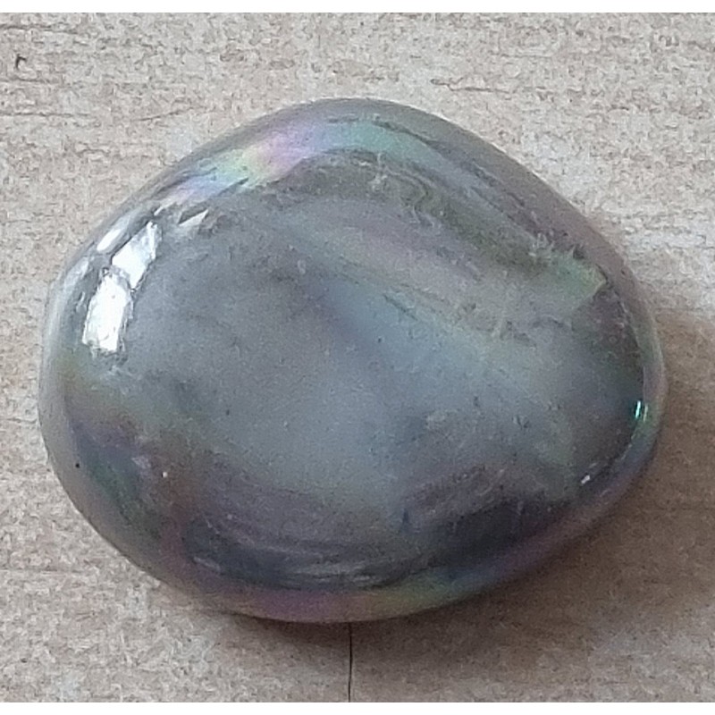 Kunststoff Perle Nugget  grau/regenbogen