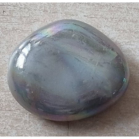 Kunststoff Perle Nugget  grau/regenbogen