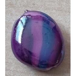 Kunststoff Perle Nugget  magenta/regenbogen