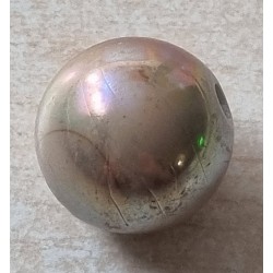 Kunststoff Perle rund braun/regenbogen