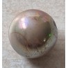 Kunststoff Perle rund braun/regenbogen