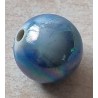 Kunststoff Perle rund blau/regenbogen