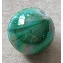 Kunststoff Perle rund grün/regenbogen