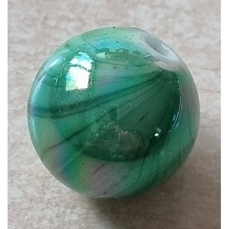 Kunststoff Perle rund grün/regenbogen