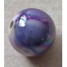 Kunststoff Perle rund magenta/regenbogen