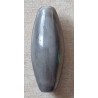 Kunststoff Perle lang-oval grau/regenbogen
