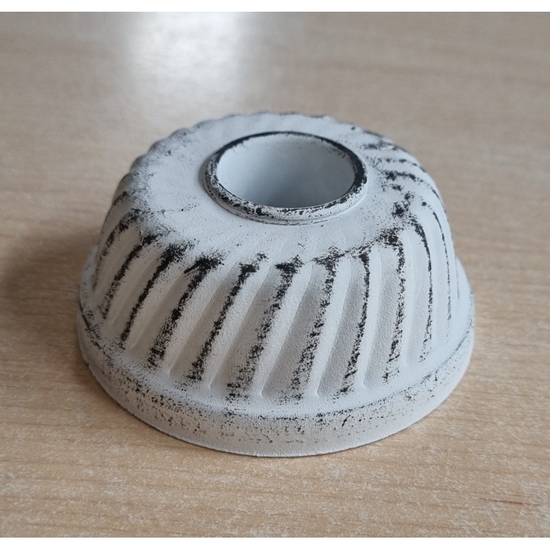 Kerzenhalter Gugelhopf metall/weiss