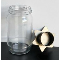 Teelichthalter Stern auf Glas