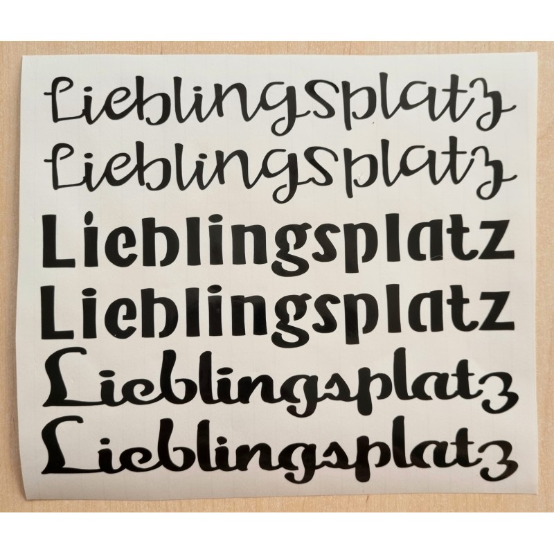 Vinyl Schrift  Lieblingsplatz schwarz