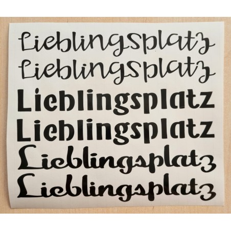 Vinyl Schrift  Lieblingsplatz schwarz