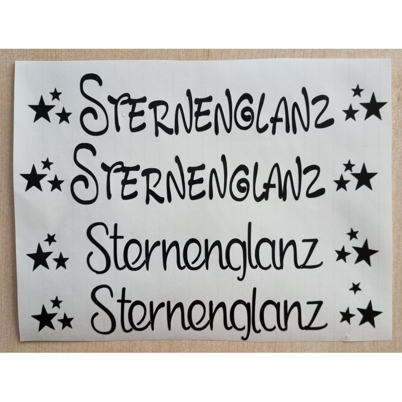 Vinyl Schrift  Sternenglanz  schwarz