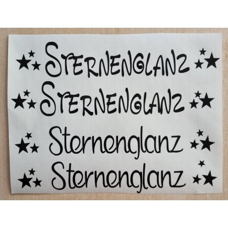 Vinyl Schrift  Sternenglanz  schwarz