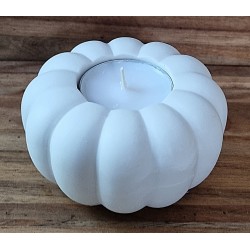 Beton Teelicht Kürbis weiss