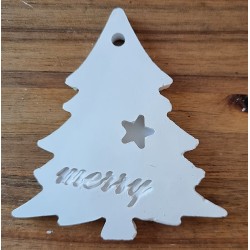 Beton Weihnachtsbäumchen zum Hängen weiss