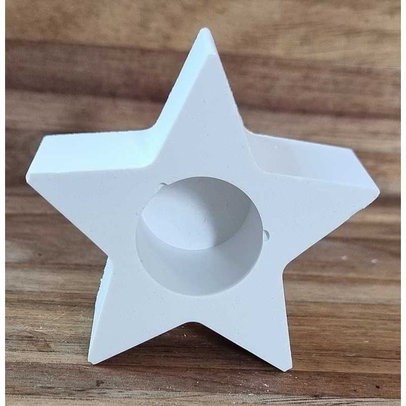 Beton Teelicht Stern weiss