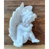 Beton Engel mit grossen Flügel weiss