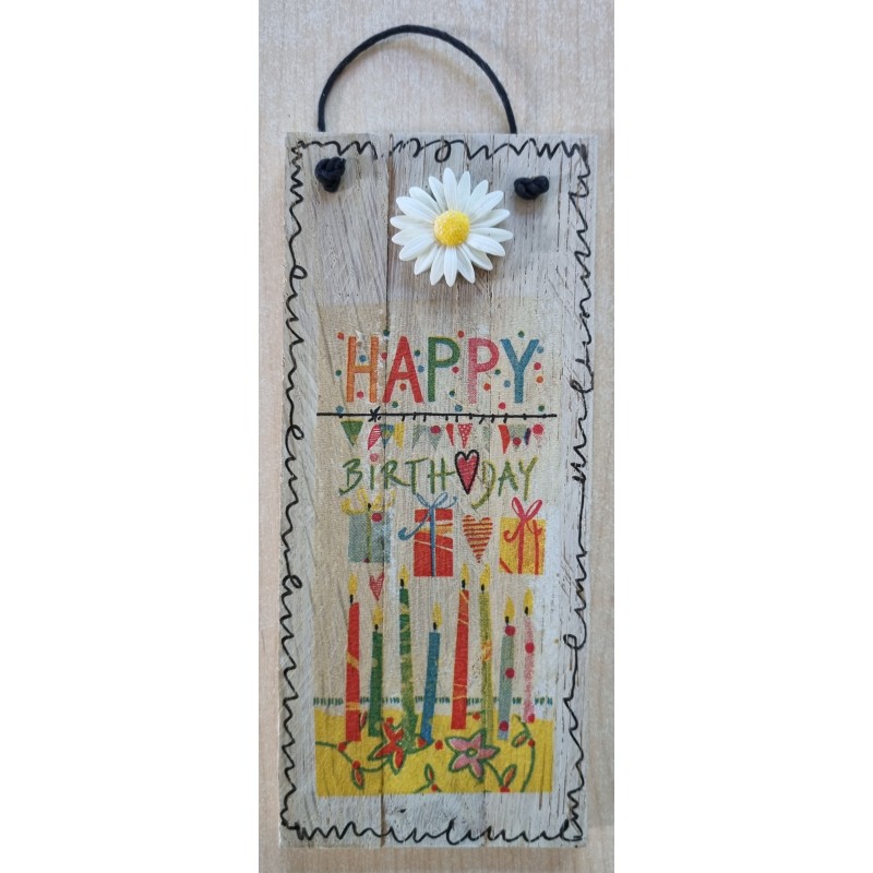 Mini Schild Happy Birthday/Kerzen