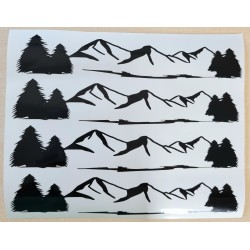 Vinyl Motiv Berge/Tannenbaum  schwarz