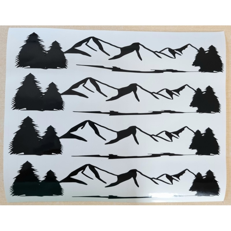 Vinyl Motiv Berge/Tannenbaum  schwarz