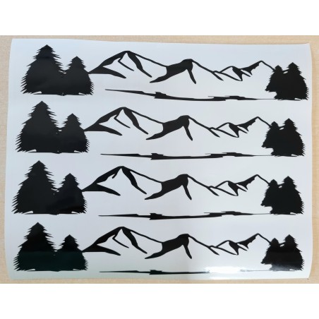 Vinyl Motiv Berge/Tannenbaum  schwarz