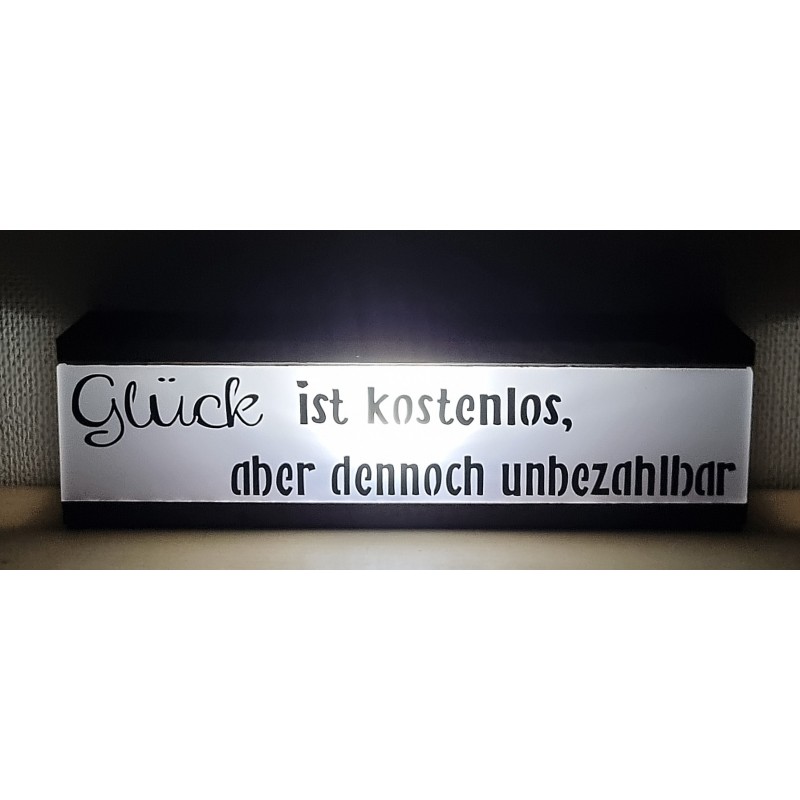 Led Lichterbalken "Glück ist kostenlos..."