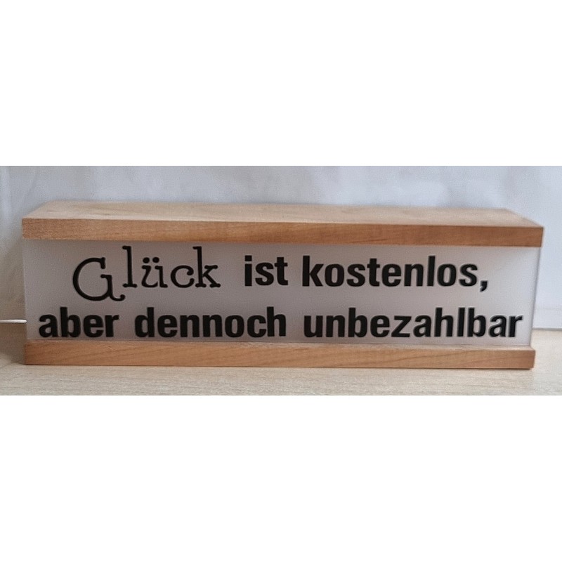 Led Lichterbalken "Glück ist kostenlos..."