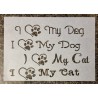 Schablone "I Love my Dog/Cat"