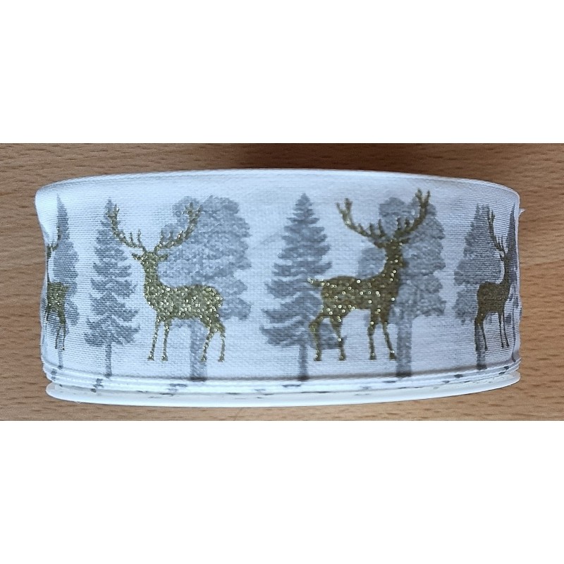Deko Band Hirsch gold/Wald