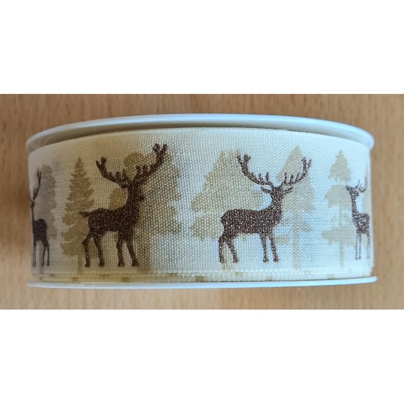 Deko Band Hirsch braun/Wald