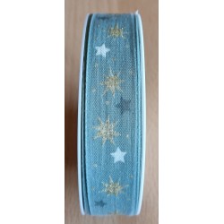 Deko Band Sterne mint/gold