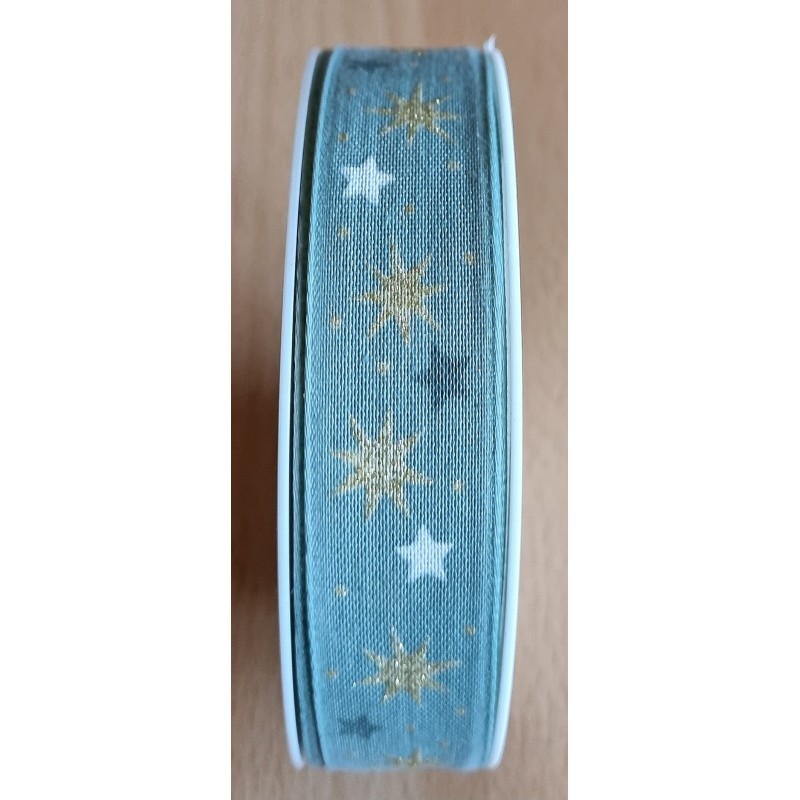 Deko Band Sterne mint/gold