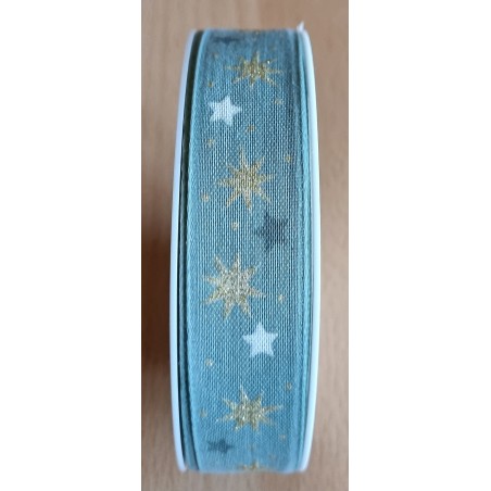 Deko Band Sterne mint/gold