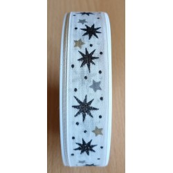Deko Band Sterne weiss/schwarz