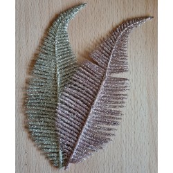 Deko Farnblatt altrosa/glitzer