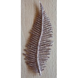Deko Farnblatt altrosa/glitzer
