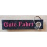 Filz Schlüsselanhänger Gute Fahrt anthrazit/pink